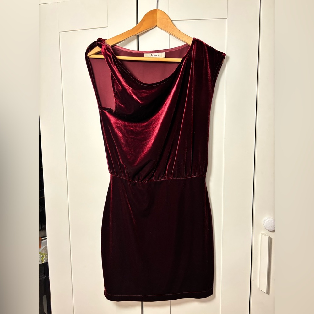 LOVER the label burgundy velvet dress size 4
